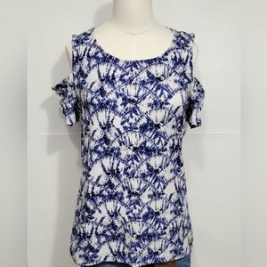 Michael Kors Cold Shoulder tie dye top size M